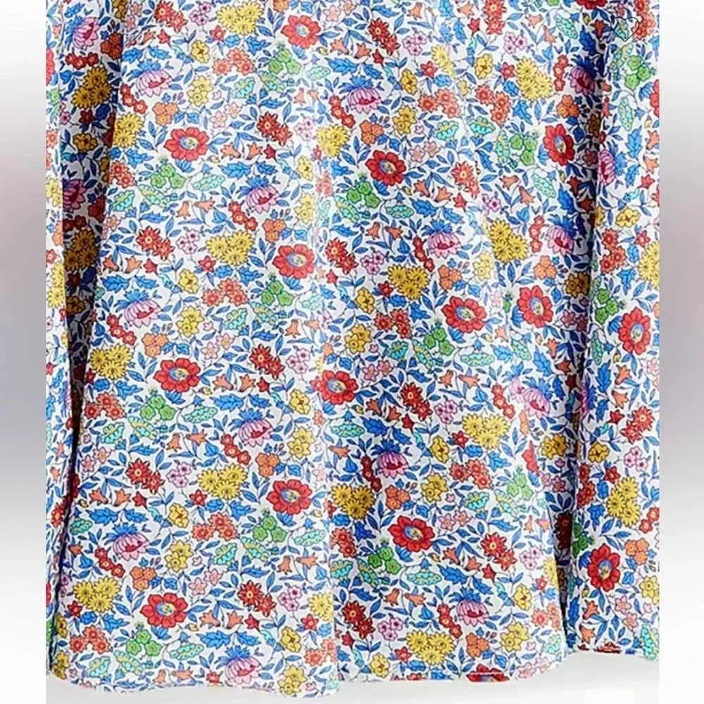 J Crew Womens Sz 4 Liberty London Favourite Flowers Trumpet Skirt Floral‎ Cotton